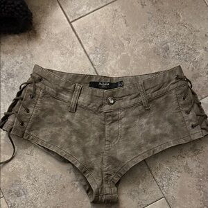 Jaded London Women's Tan Lace-Up Shorts